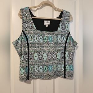 Joseph Ribkoff Green Crop  Sleeveless Tank Top SZ 20